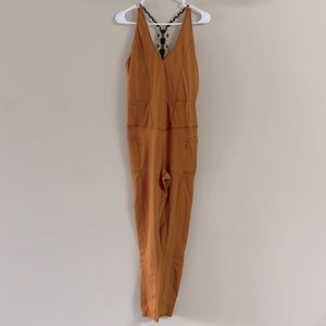 FP Movement by Free People Rust Orange Jumpsuit with Lace Back